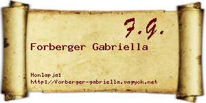 Forberger Gabriella névjegykártya